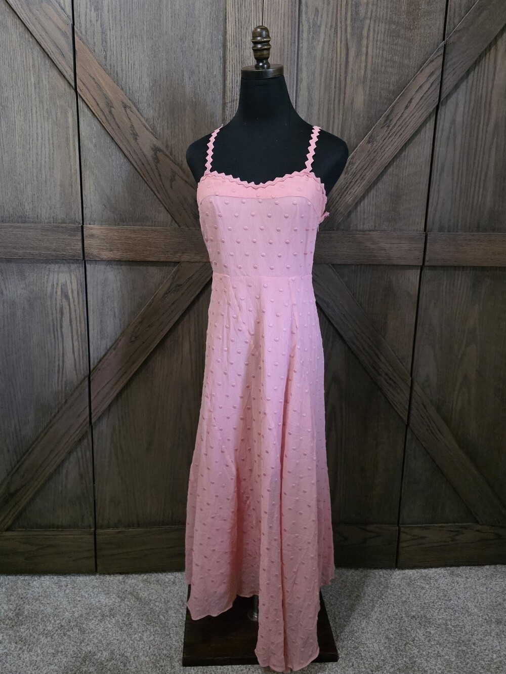Rebecca Taylor Pink Swiss Dot Maxi Dress